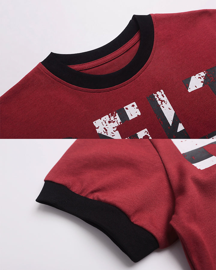 American Vintage Contrast Ringer Graphic T-Shirt New