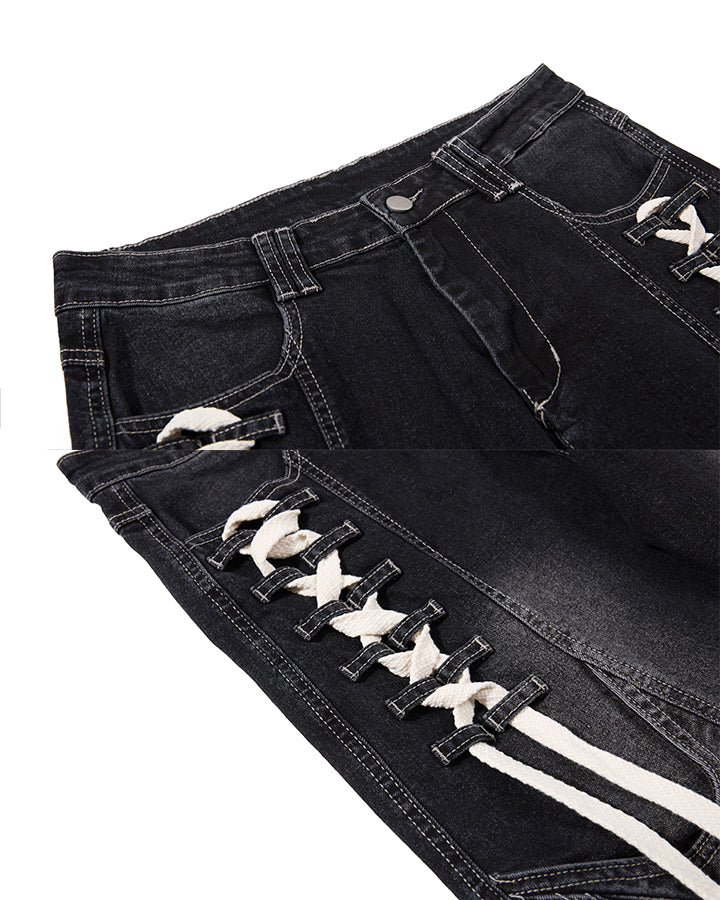 GRYFT Y2K Washed Lace-Up Jeans