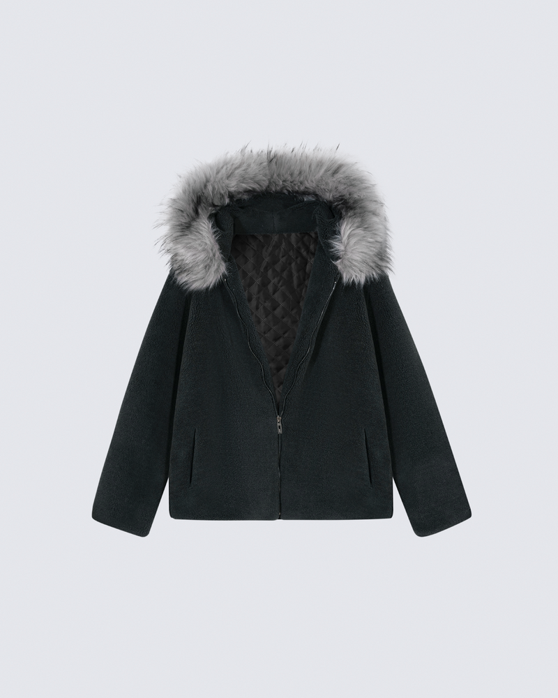 Fleece Hooded Padded Jacket