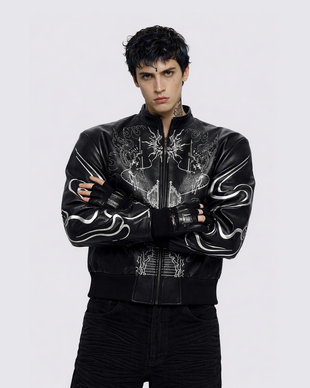 "Ascension Path" Embroidered Moto Jacket