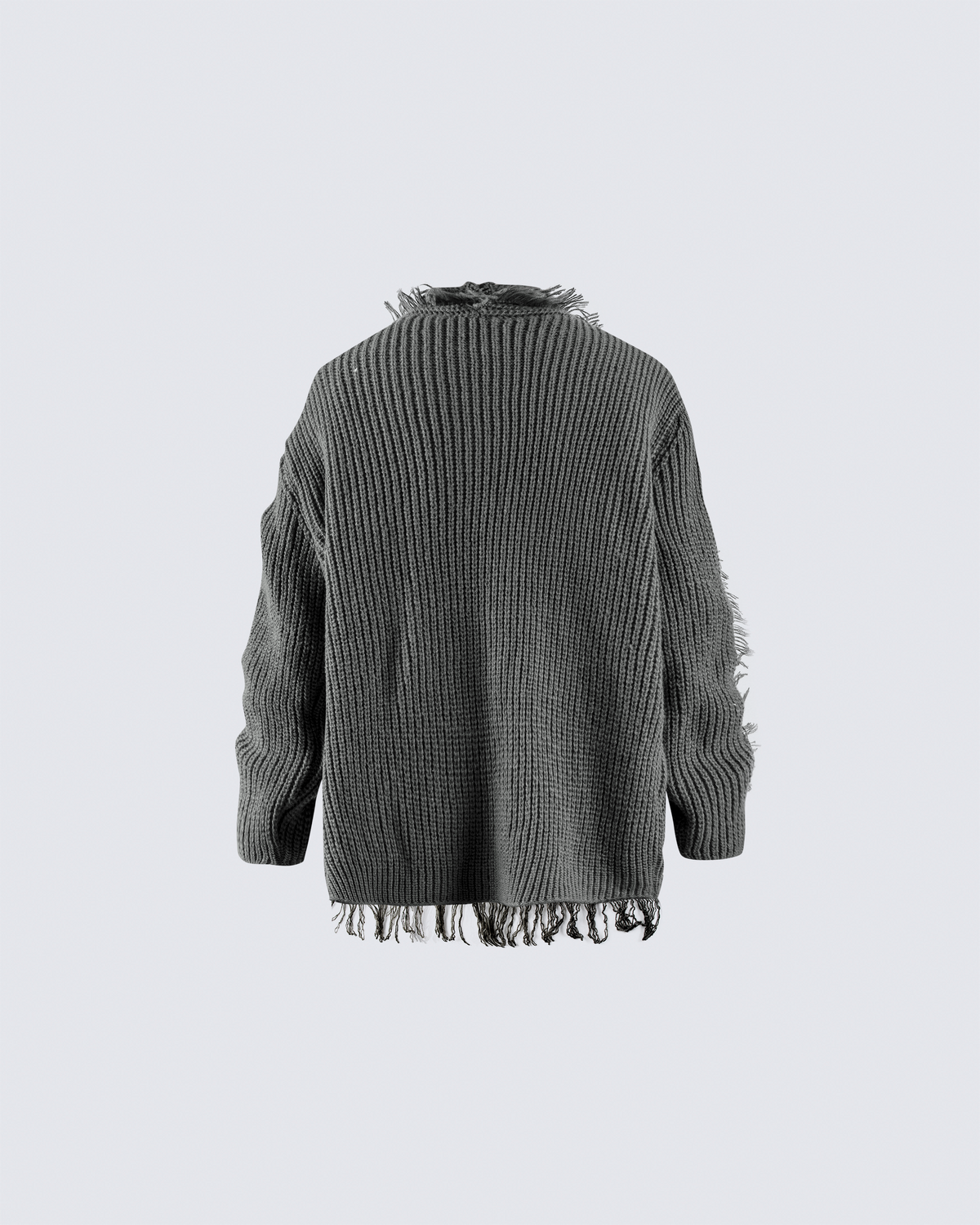 Distressed Knit Open-Front Cardigan