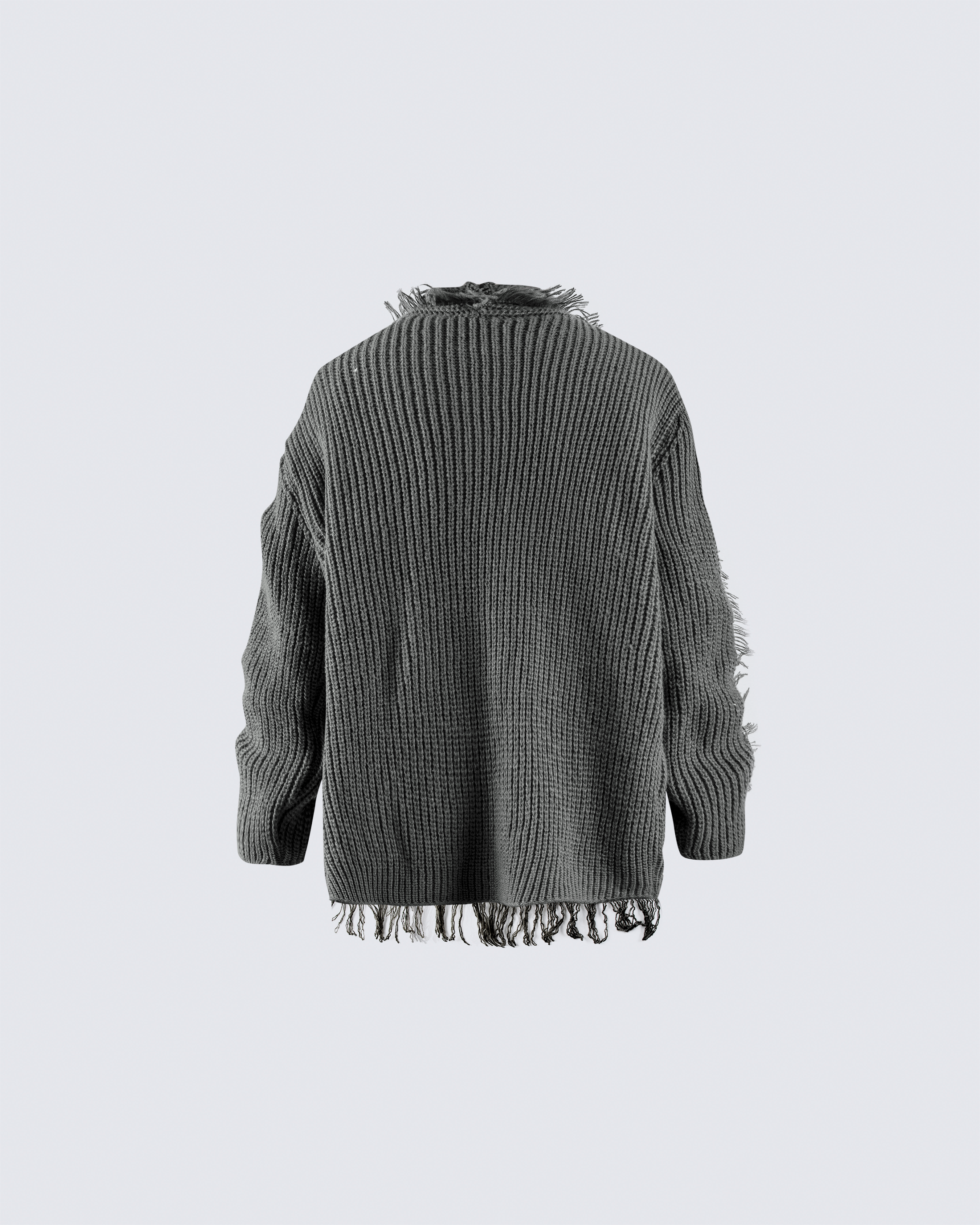 Distressed Knit Open-Front Cardigan