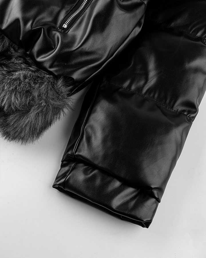 Puffer Jacket with Fur Trim