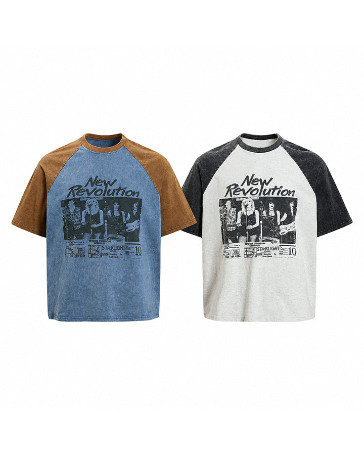 GRYFT Retro Washed Patchwork Tee
