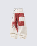 American Vintage Red Cross Chain Balloon Jeans New