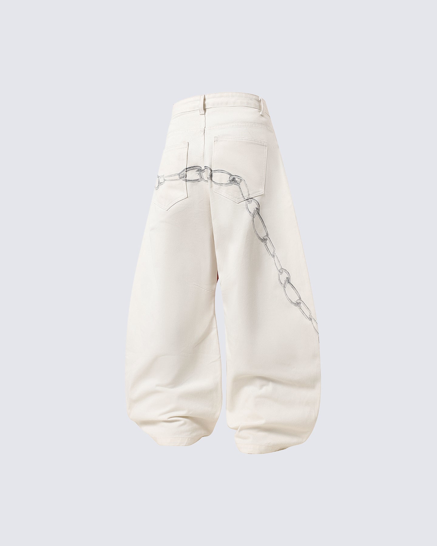 American Vintage Red Cross Chain Balloon Jeans New
