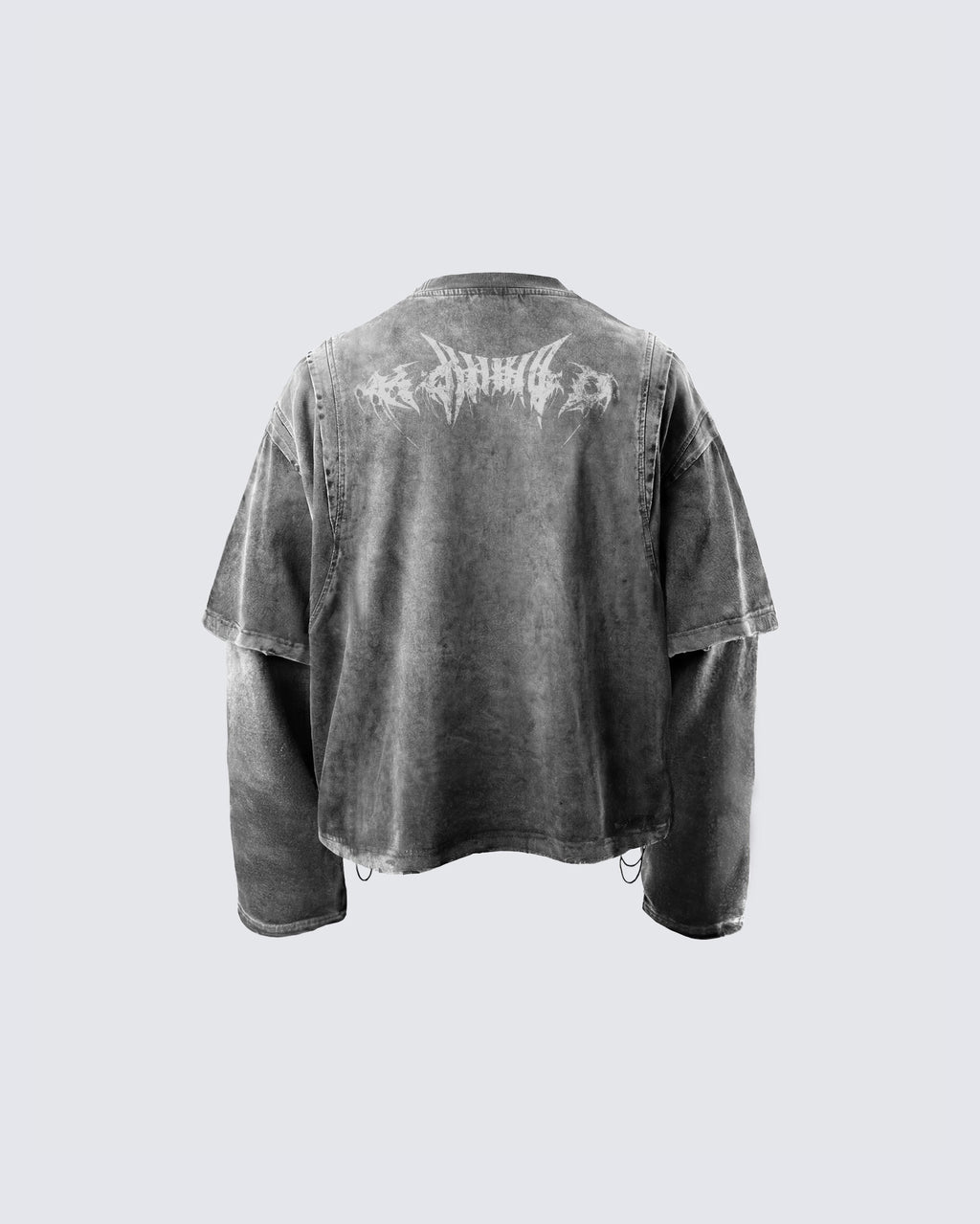 GRYFT-Vintage Washed Layered Long-T-Shirt