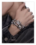 Futuristic Heavy Craft Unisex Punk Titanium Steel Bracelet