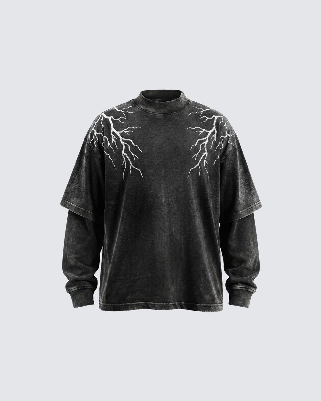 LIGHTNING Series | Washed Layered Long Sleeve T-Shirt