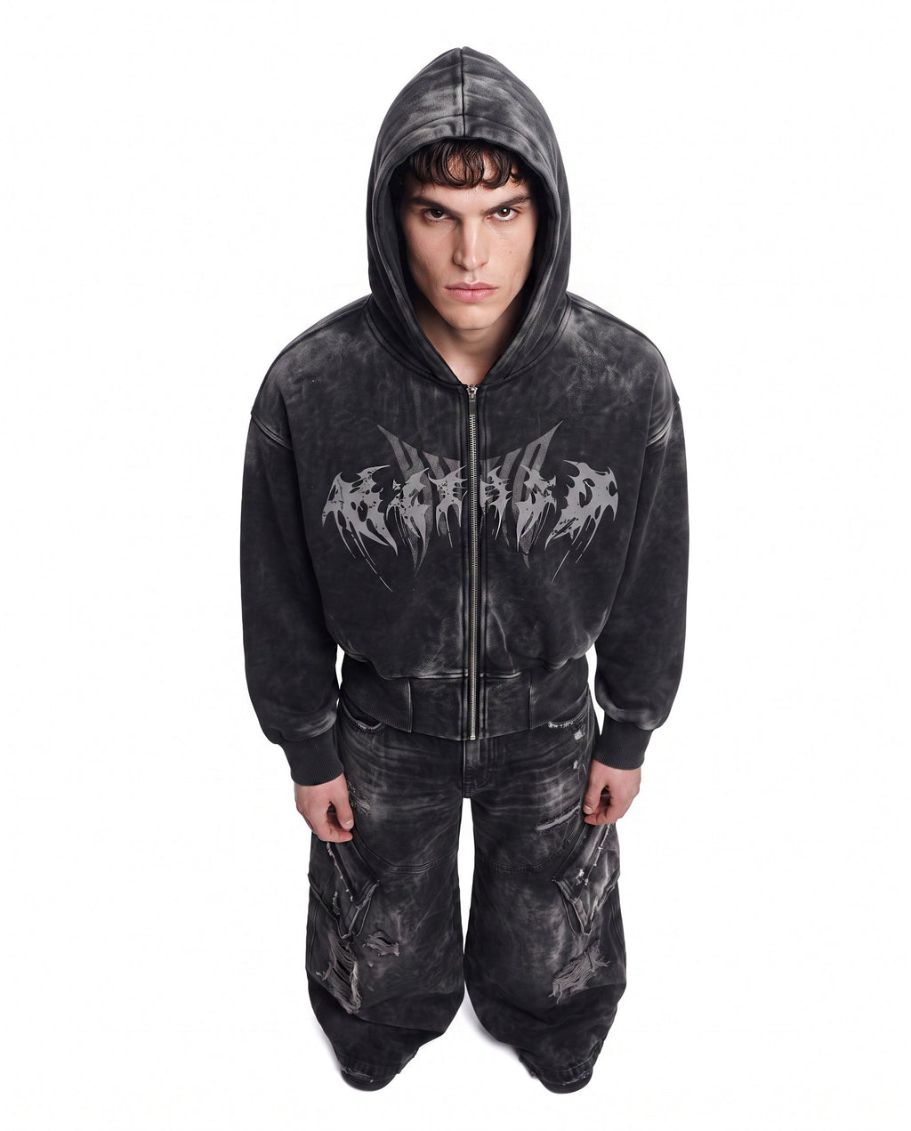 GRYFT Vintage Streetwear Distressed Cargo Jeans