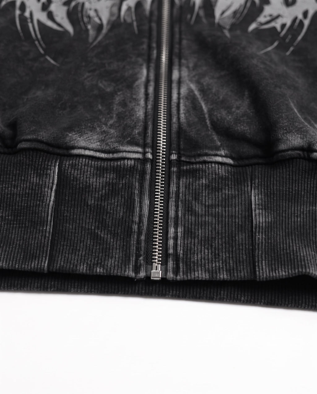 GRYFT Vintage Washed Graphic Zip-Up Hoodie