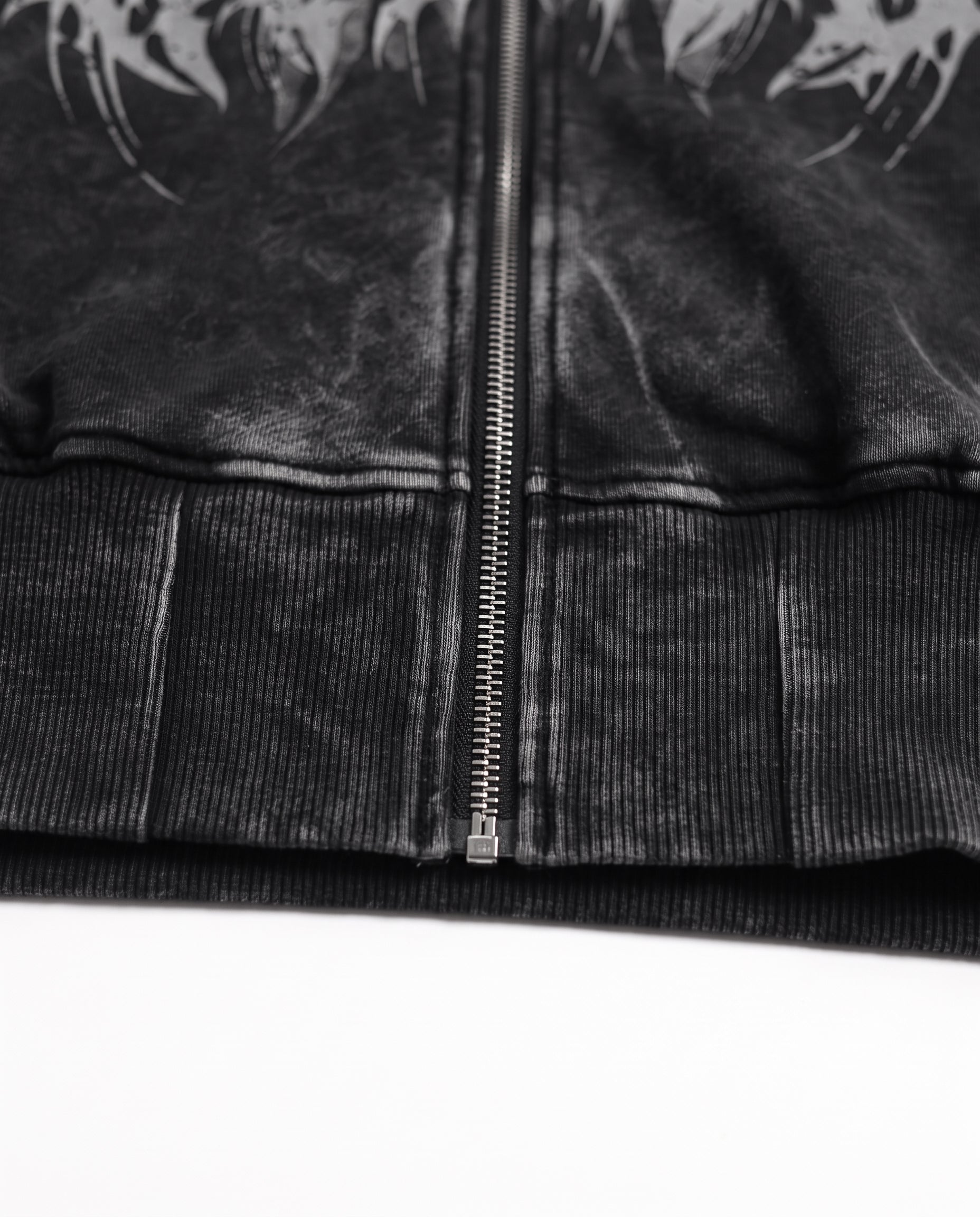 GRYFT Vintage Washed Graphic Zip-Up Hoodie