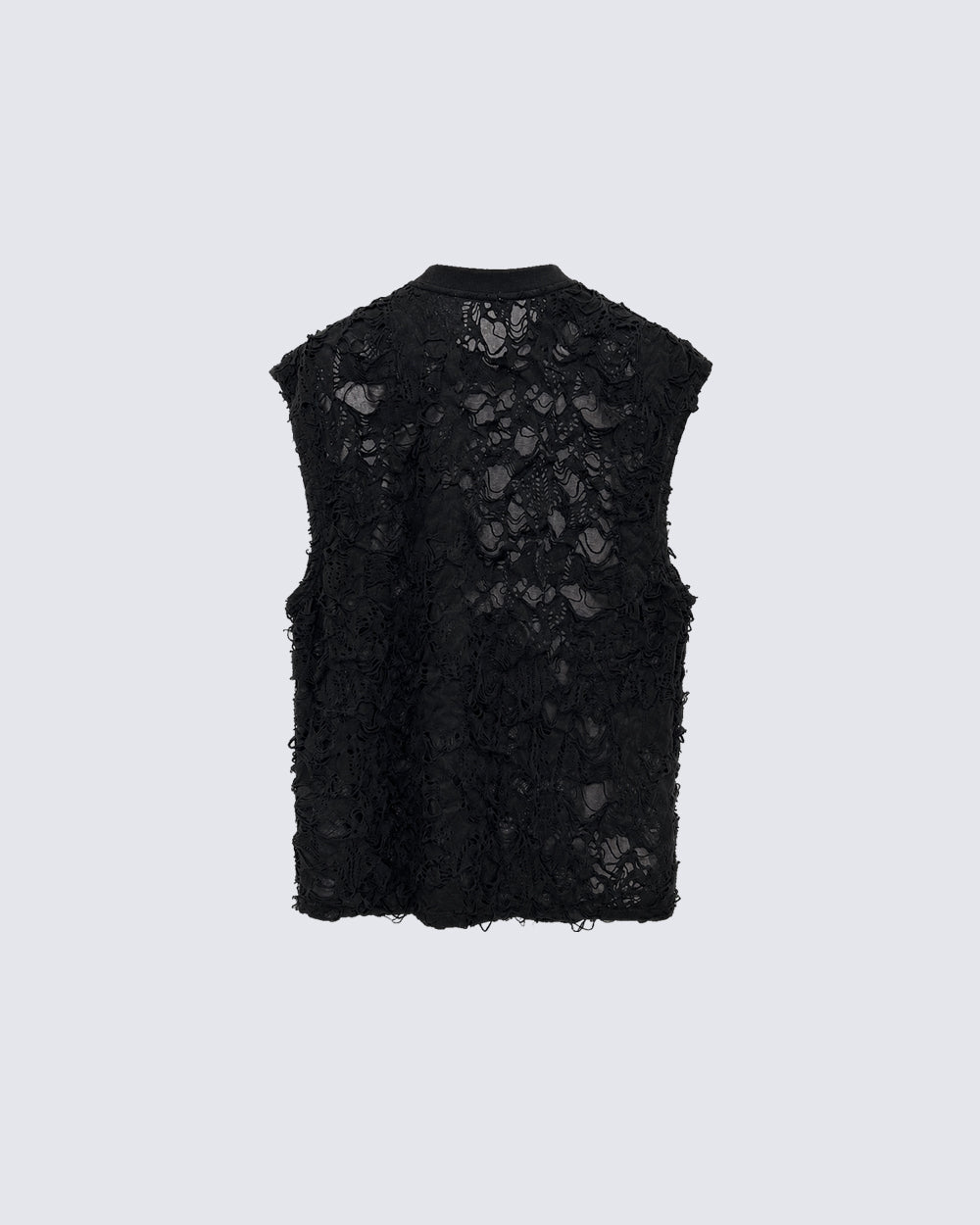 Gothic Distressed Mesh Sleeveless Top