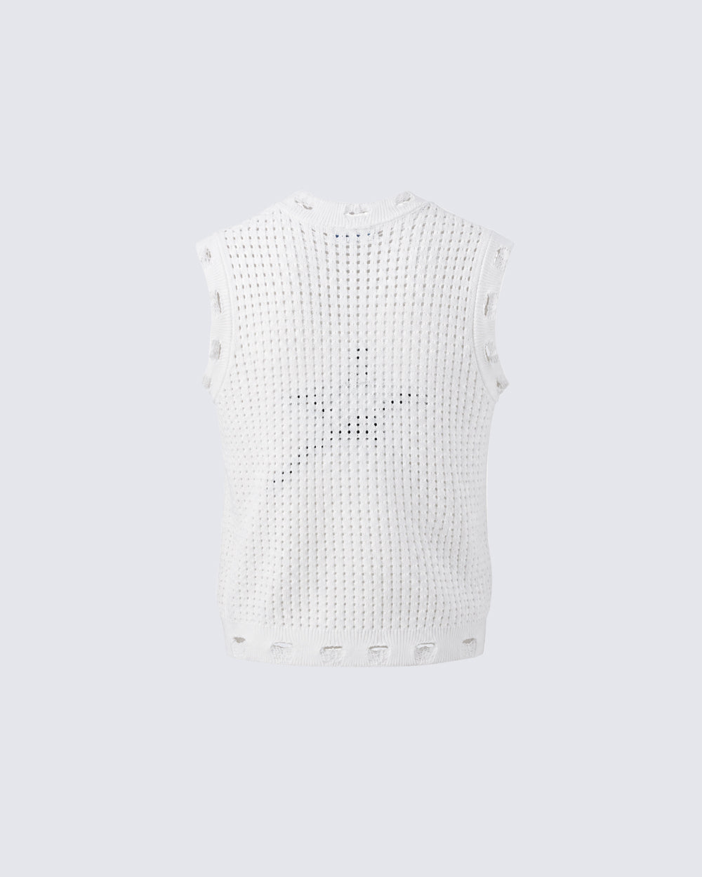 GRYFT Distressed Star Open-Knit Sweater Vest