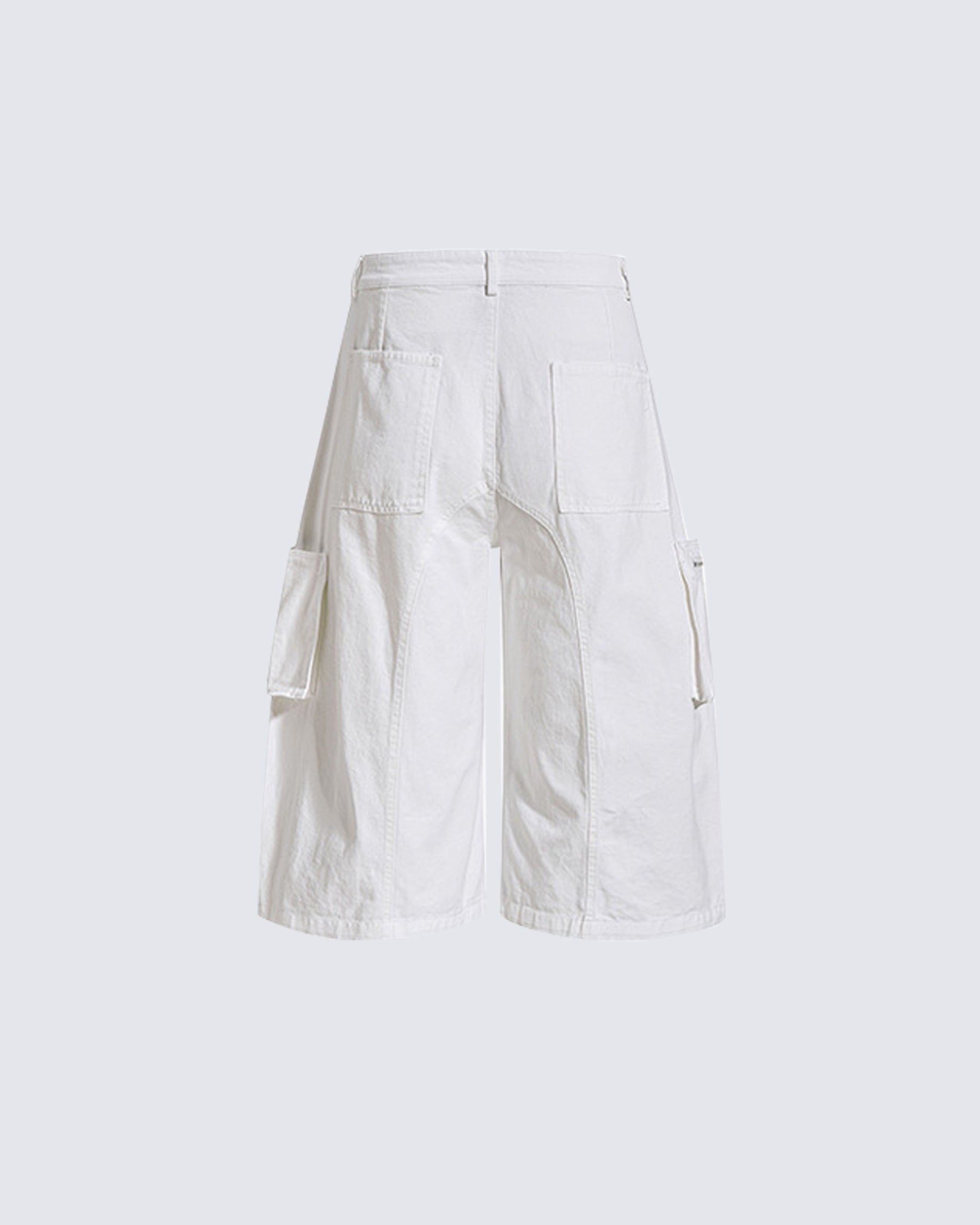 Distressed Cargo Wide-Leg Pants with Straps