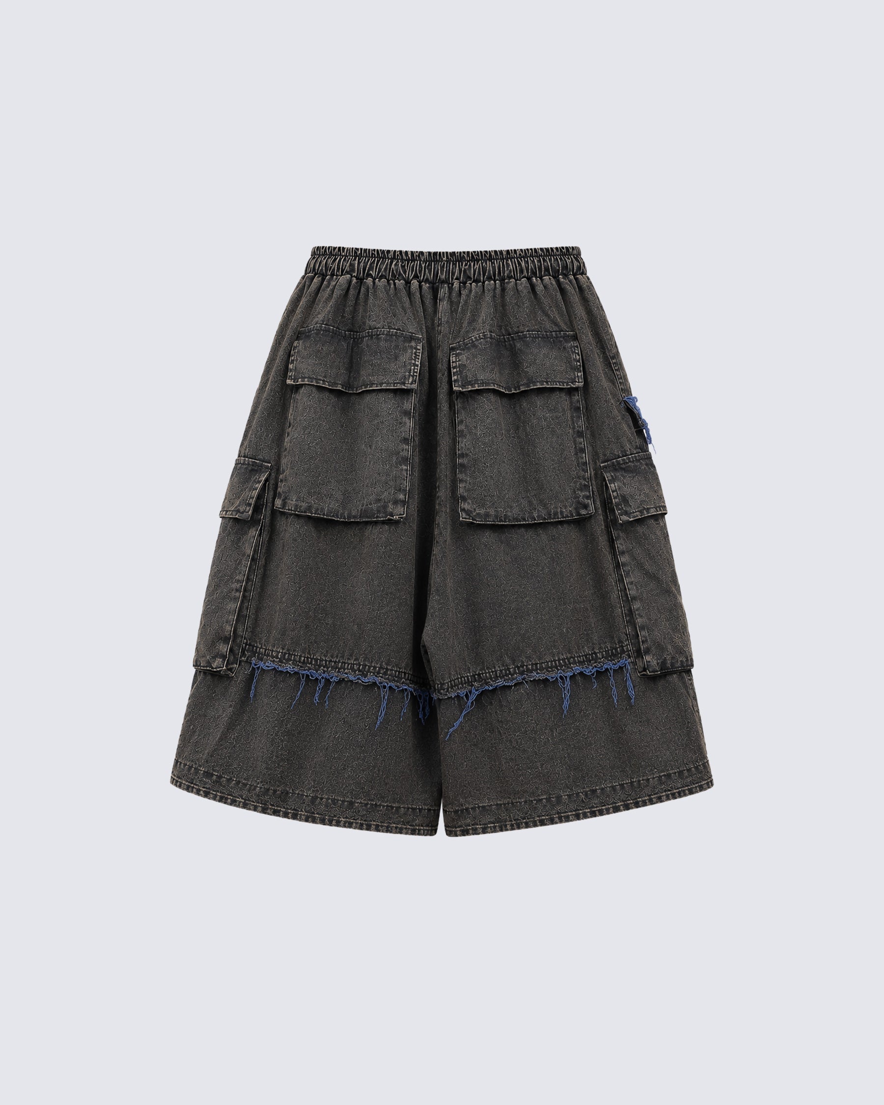 American-Style Patchwork Ripped Jeans With Frayed Edges