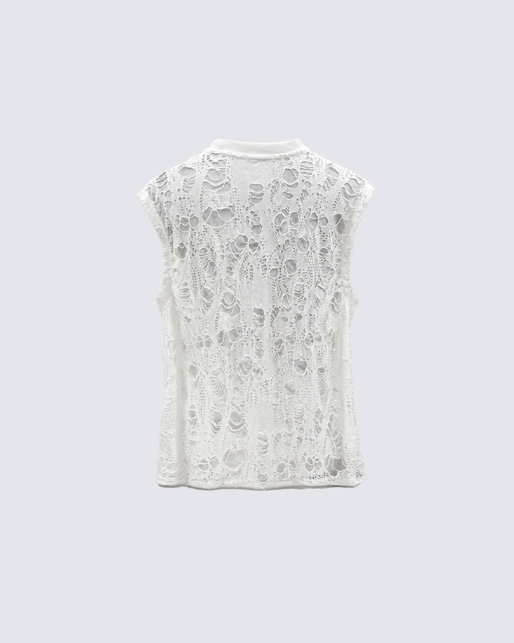 Gothic Distressed Mesh Sleeveless Top