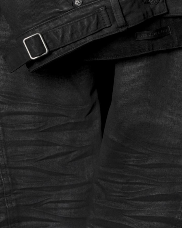 GRYFT Vintage Biker Paneled Wide-Leg Jeans