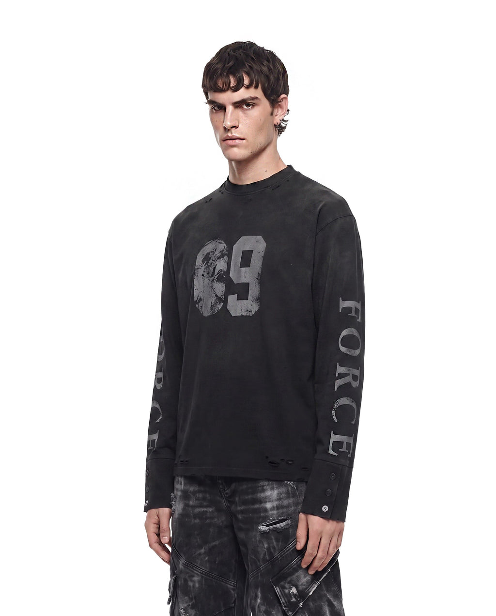 GRYFT American Vintage-Style Distressed Long-Sleeve T-Shirt
