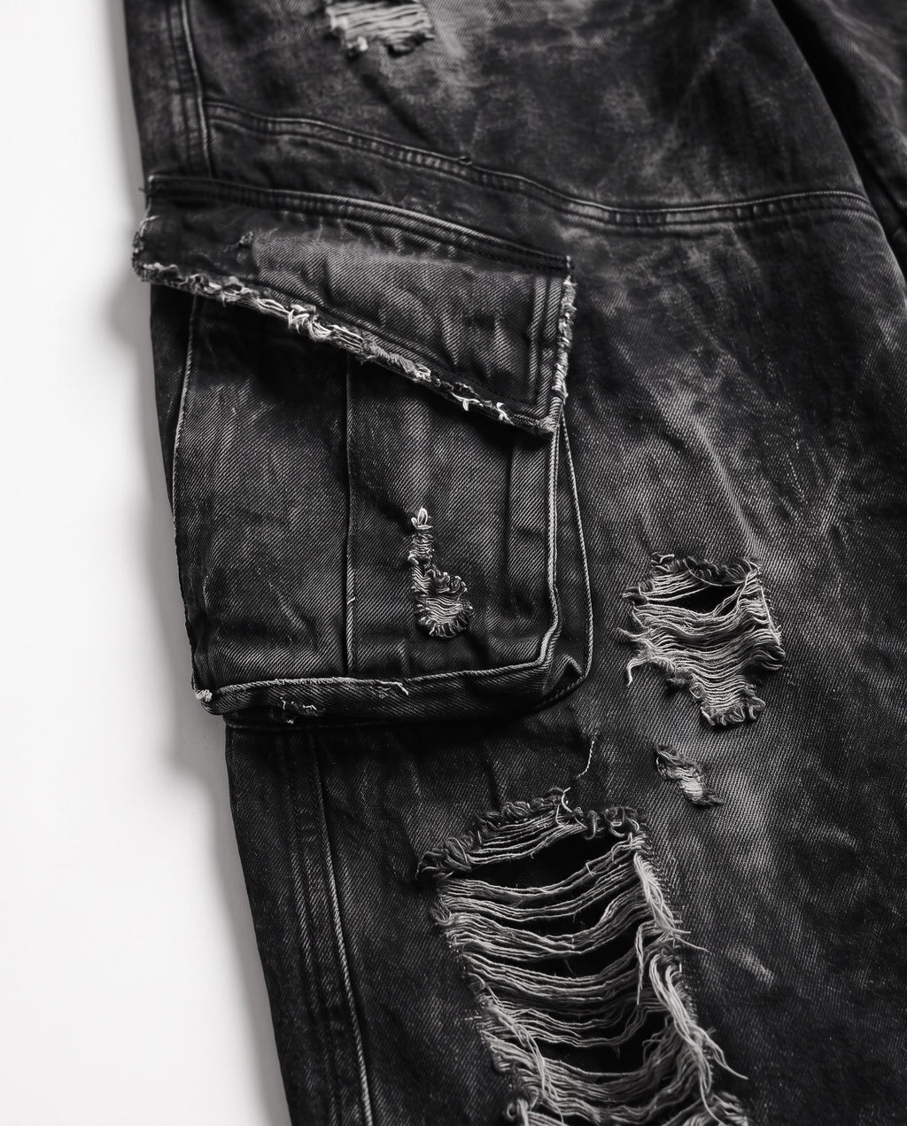 GRYFT Vintage Streetwear Distressed Cargo Jeans
