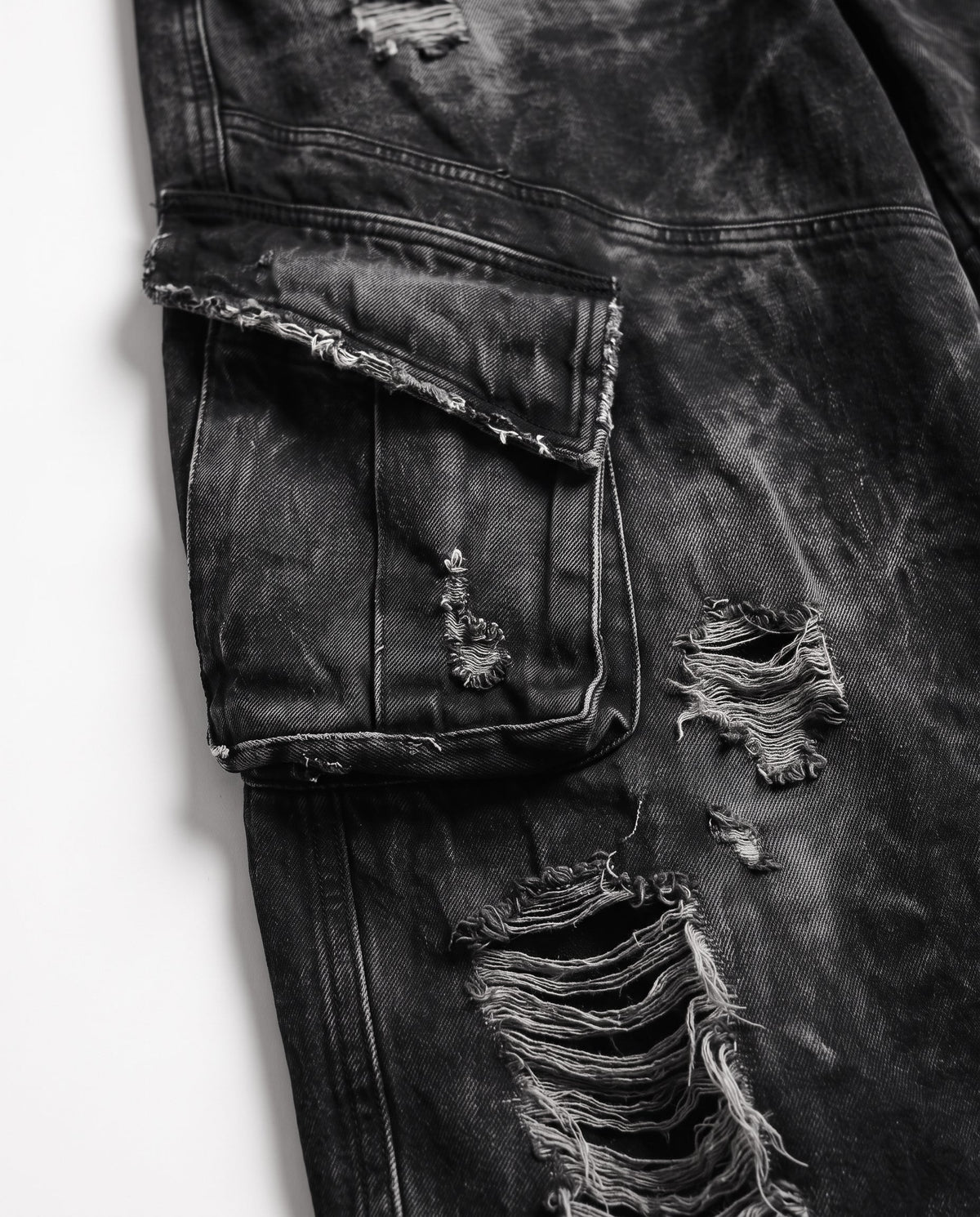 GRYFT Vintage Streetwear Distressed Cargo Jeans