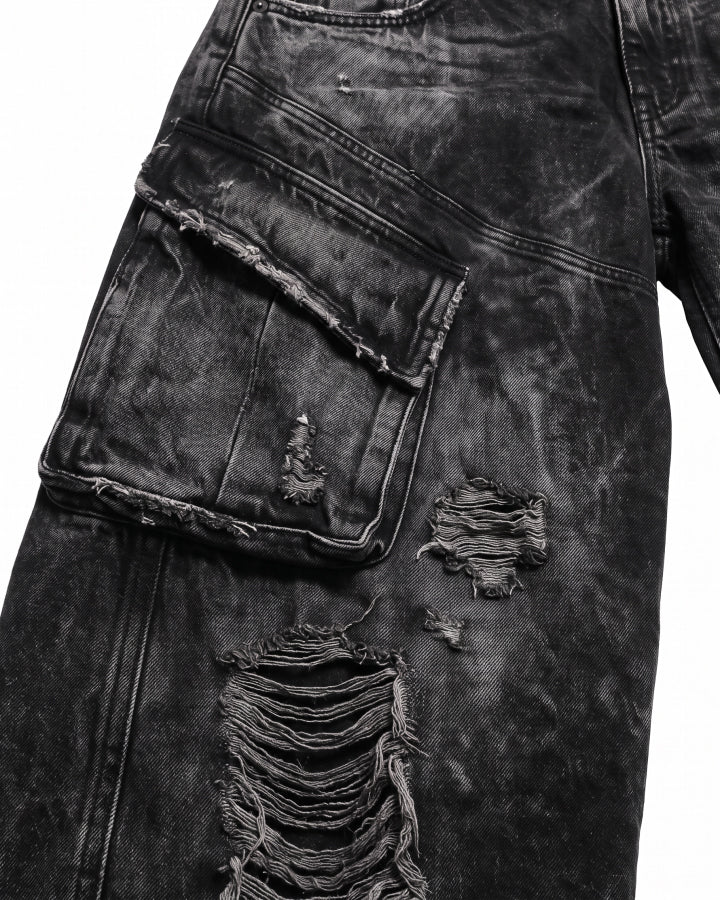 GRYFT Vintage Streetwear Distressed Cargo Jeans