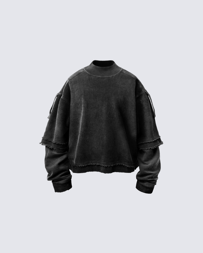 GRYFT Patchwork Distressed Sweatshirt