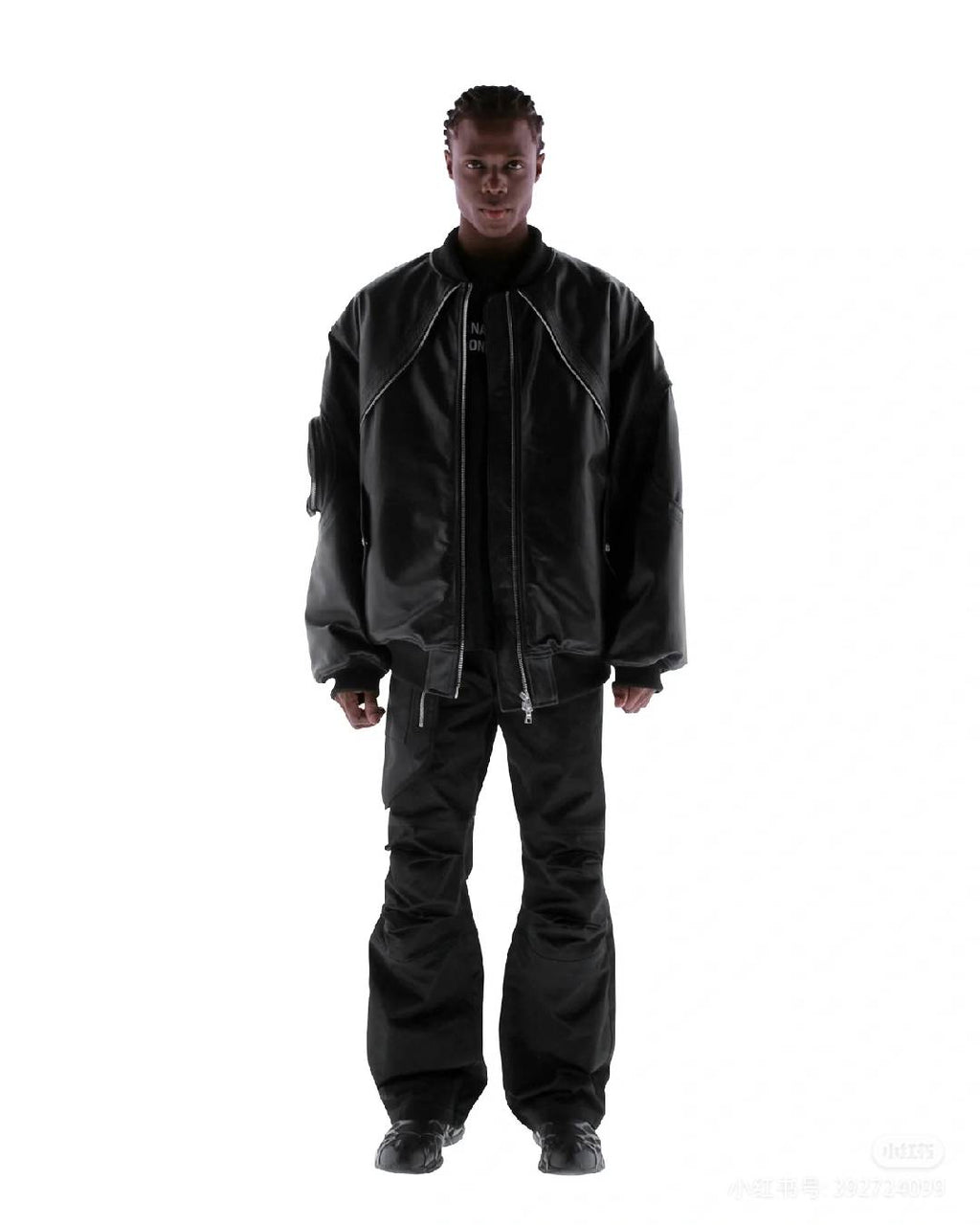 GRYFT Sleek Leather Flight Cotton Jacket