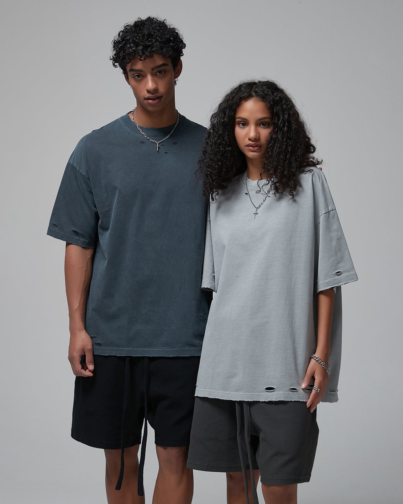 Street Fashion Distressed Short Boxy Tee