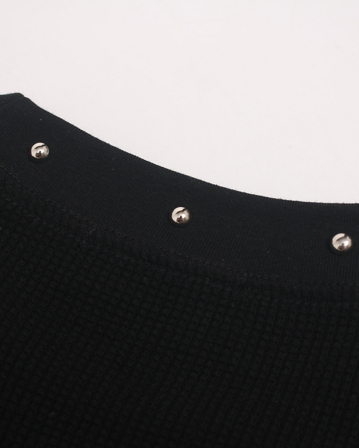 American Retro Studded Print Fashion T-Shirt