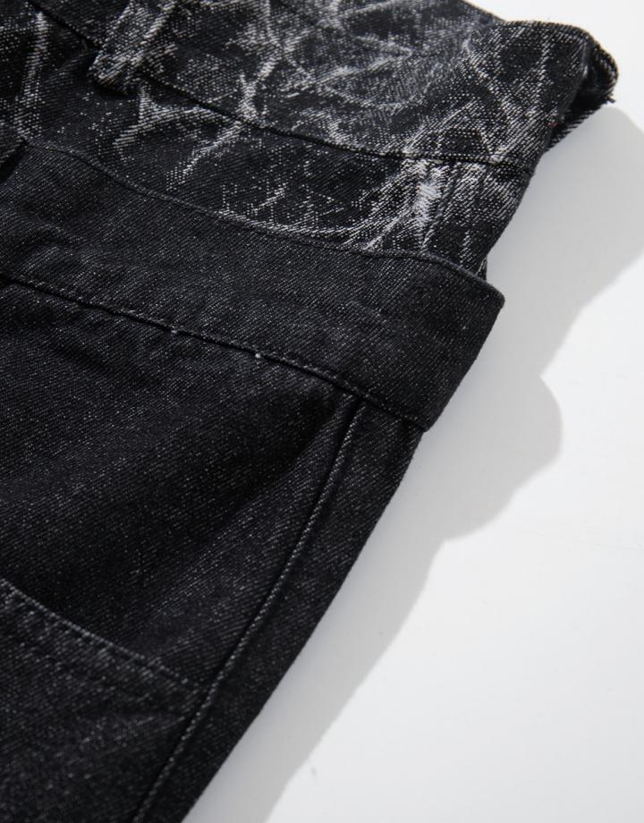 GRYFT High-Street Retro Textured Wide-Leg Jeans
