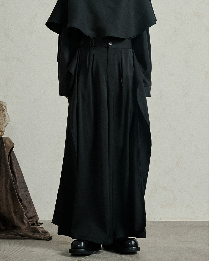 Avant-Garde Wide-Leg High Waist Trousers