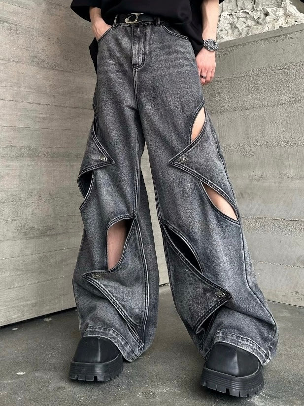 Star Cut-Out Baggy Jeans