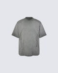 Grunge Washed Raw Edge Patchwork Boxy Tee New