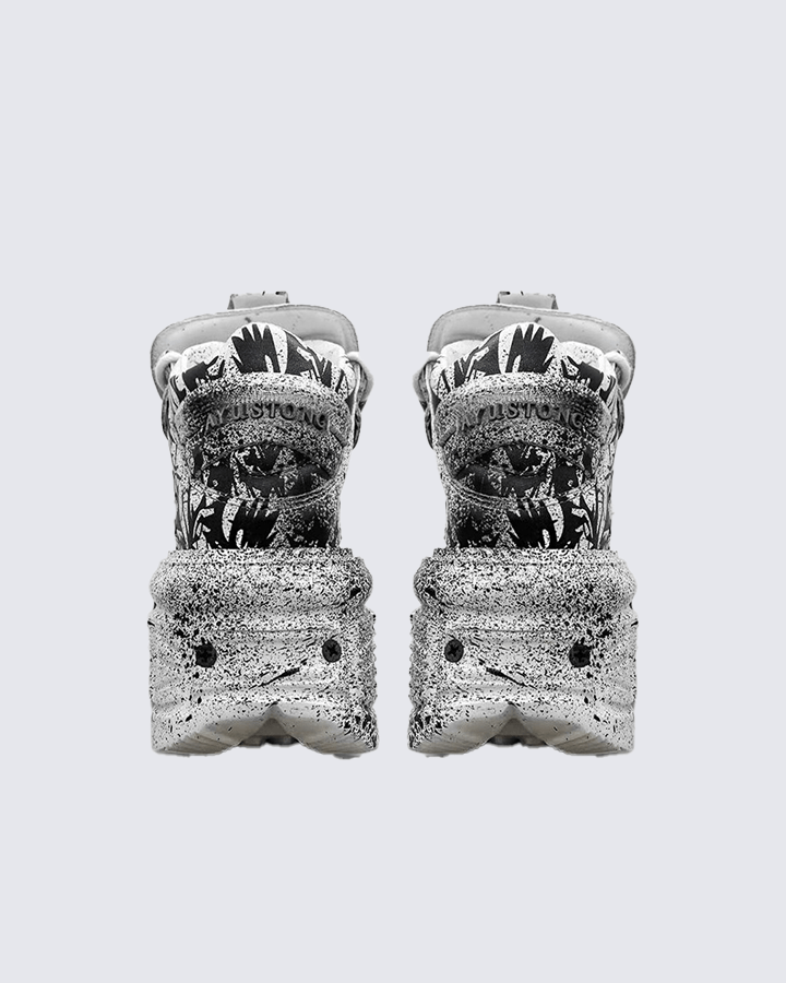 Graffiti Spiked Chunky Platform Sneakers
