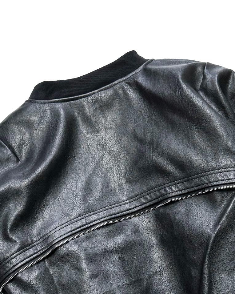 GRYFT Sleek Leather Flight Cotton Jacket