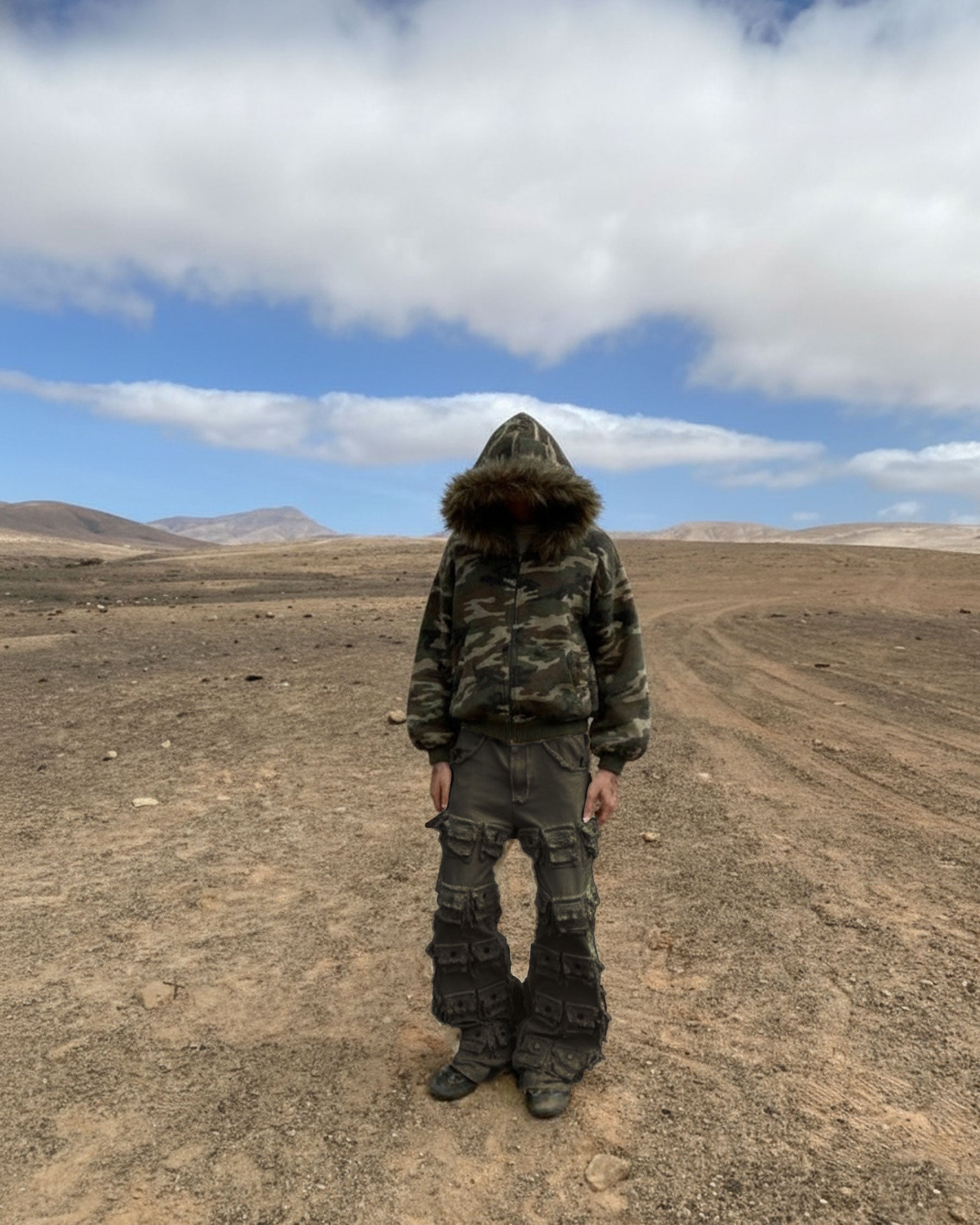 Camouflage Fur Collar Cotton Jacket