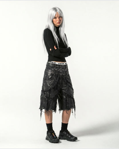 BARREN Series | Apocalyptic Pilgrimage Distressed Wide Shorts