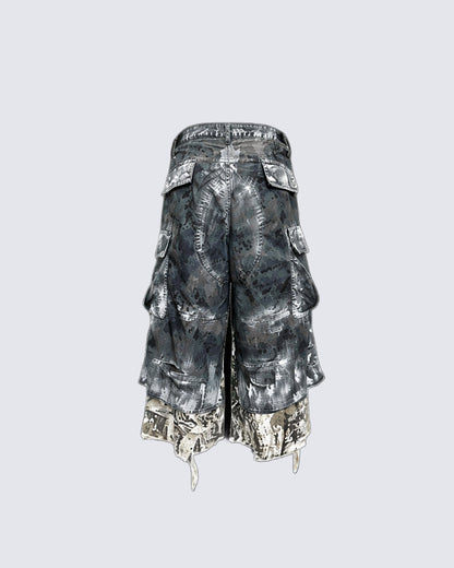 GRYFT Grunge Layered Shorts