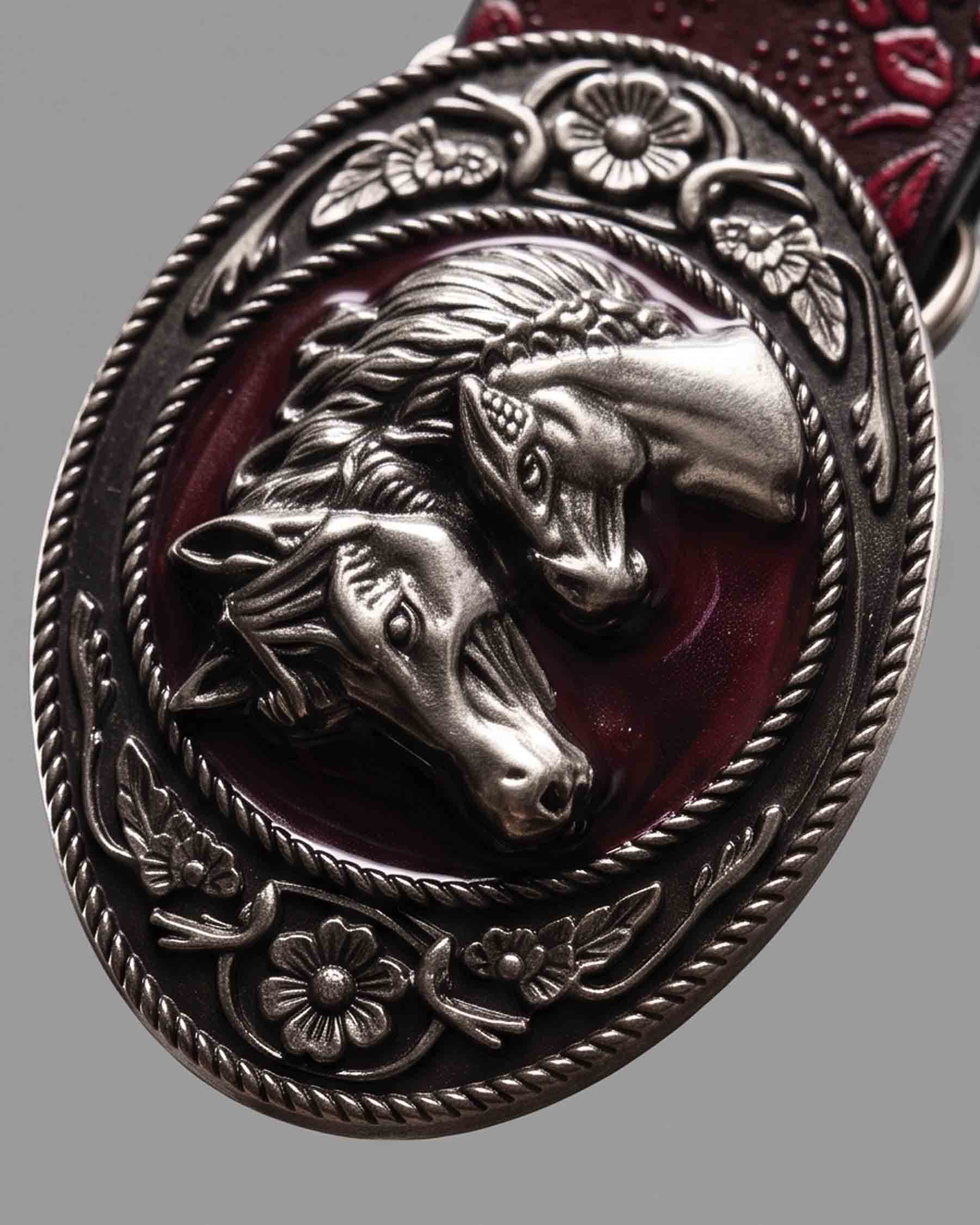 GRYFT RED RUST Series | Gothic Embossed Leather Belt