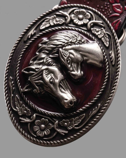 GRYFT RED RUST Series | Gothic Embossed Leather Belt