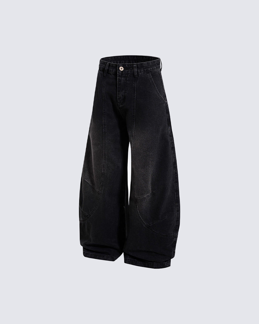 Washed Deconstructed Paneled Scythe Denim Pants
