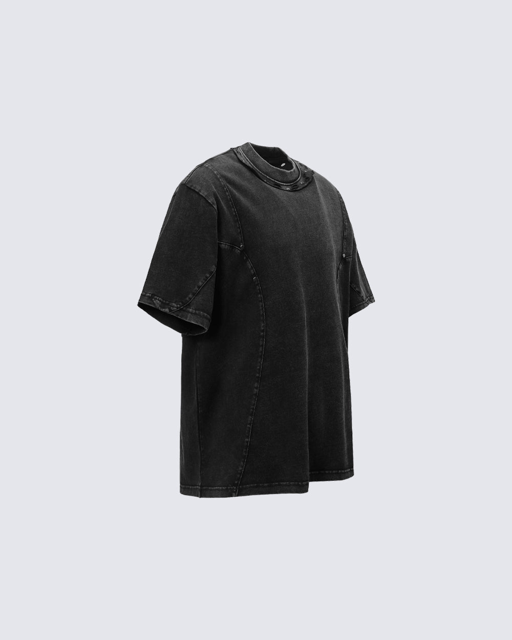 Distressed Irregular Curve Patchwork New Tee