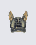 Washed Doberman-Ear Denim Cap
