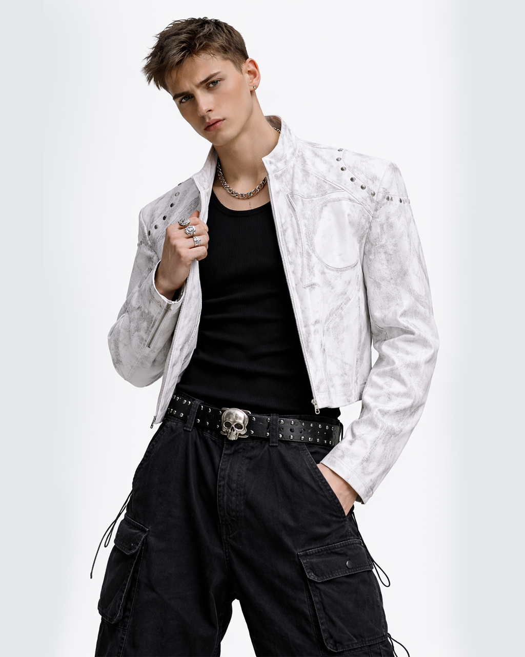 Studded Moto Leather Jacket
