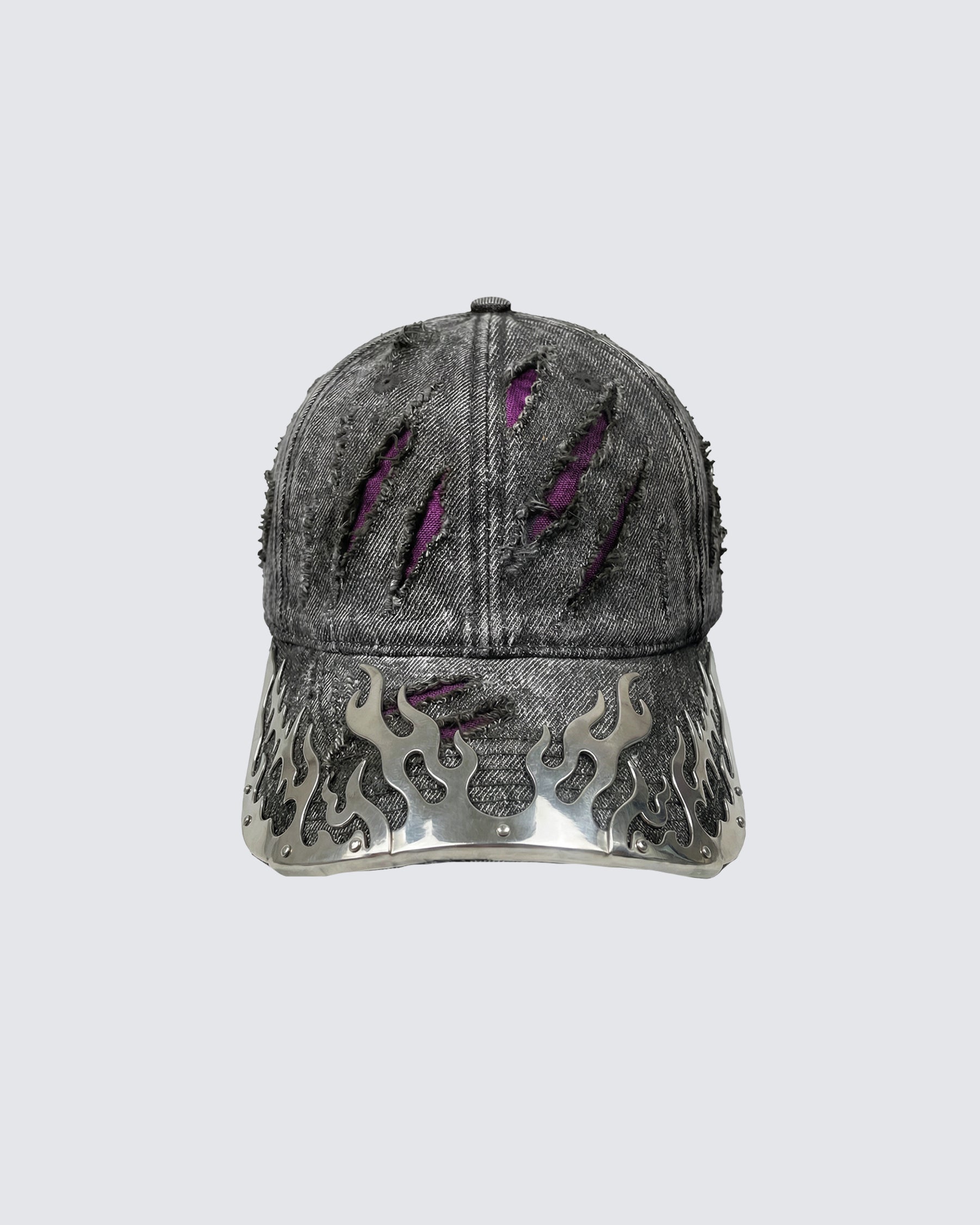 GRYFT-Wasteland Flame-Metal Distressed Denim Cap