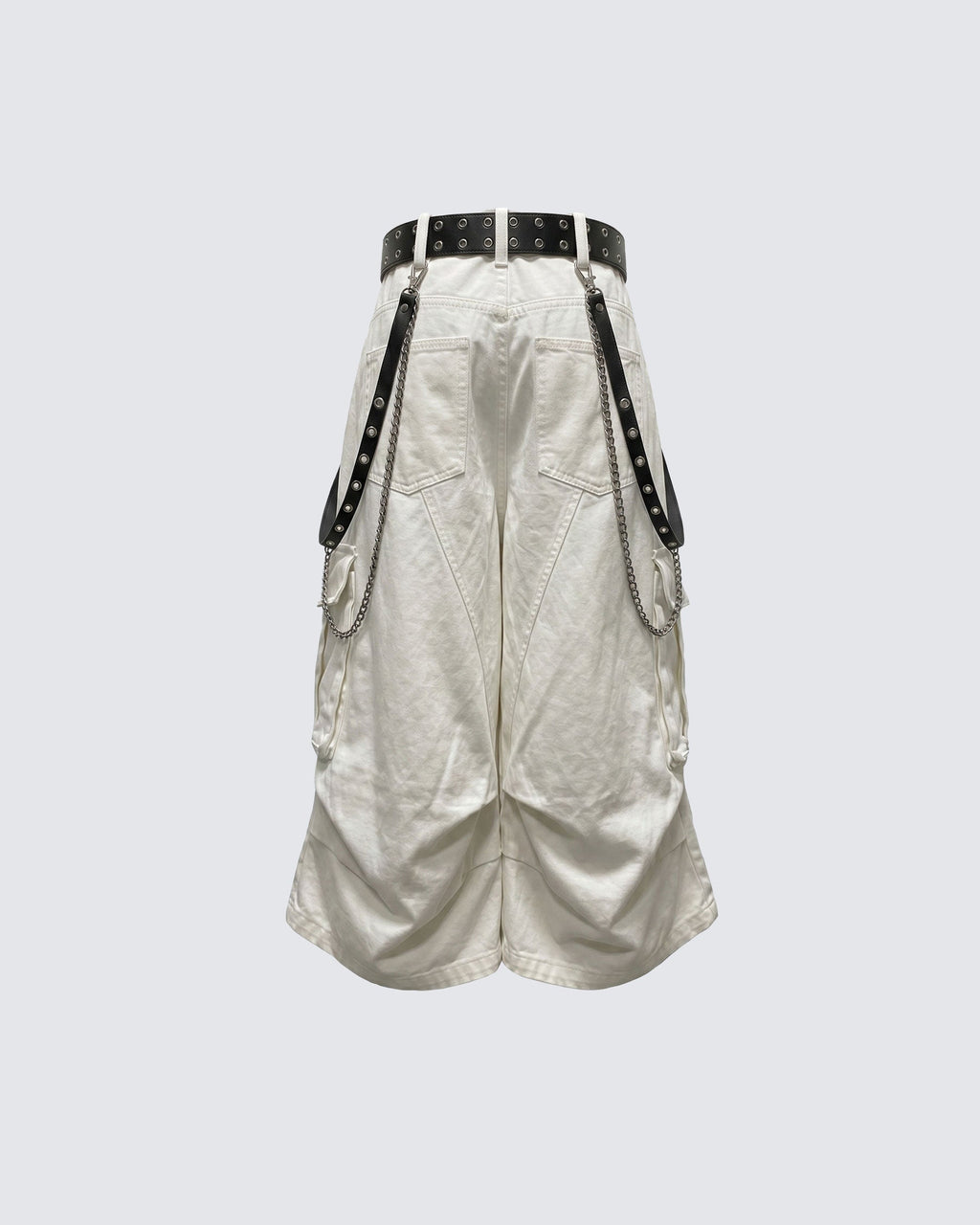 LIGHTNING Series | Gothic Chain Strap Utility Shorts