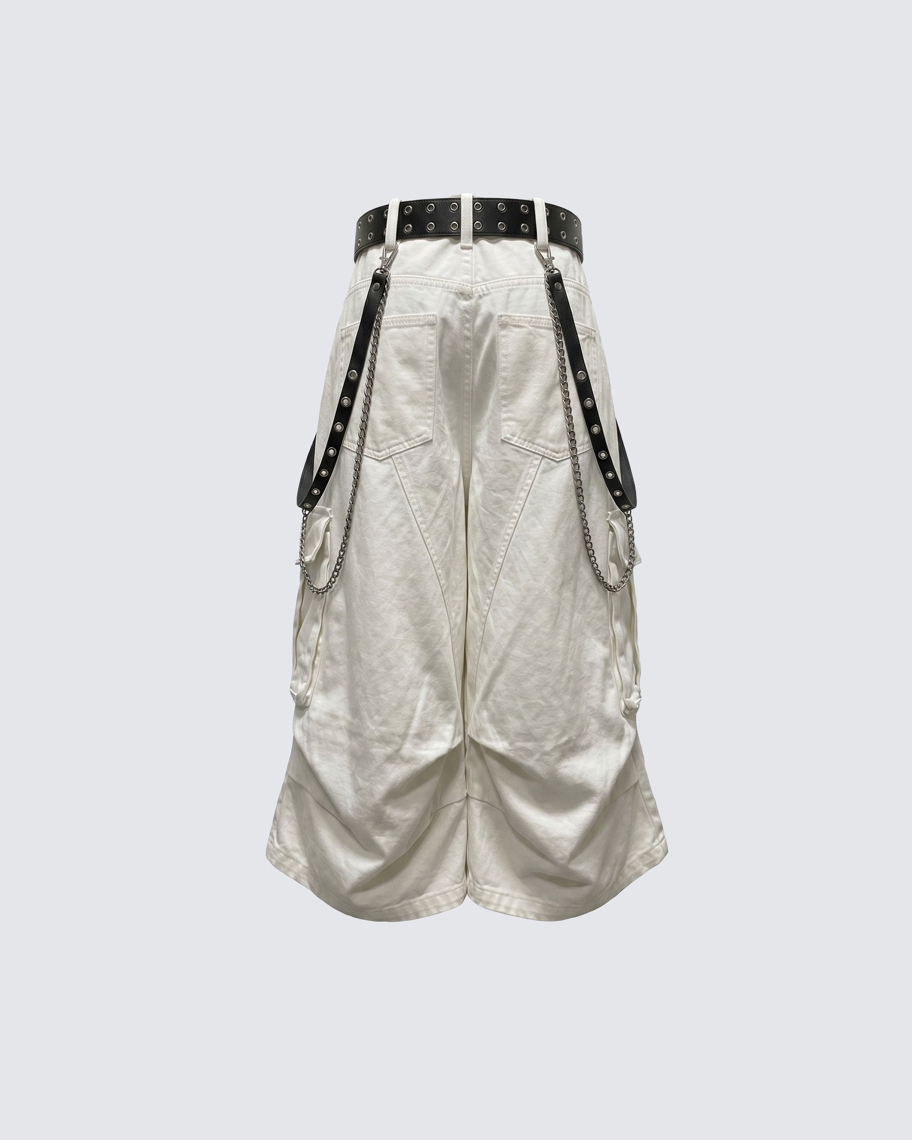 LIGHTNING Series | Gothic Chain Strap Utility Shorts