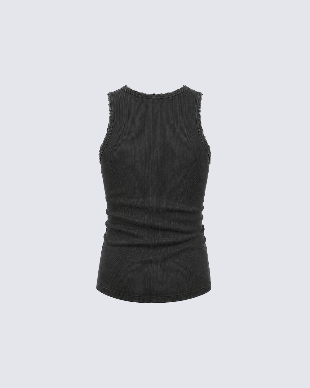 GRYFT Vintage Washed Henley Neck Slim Fit Ribbed Tank Top