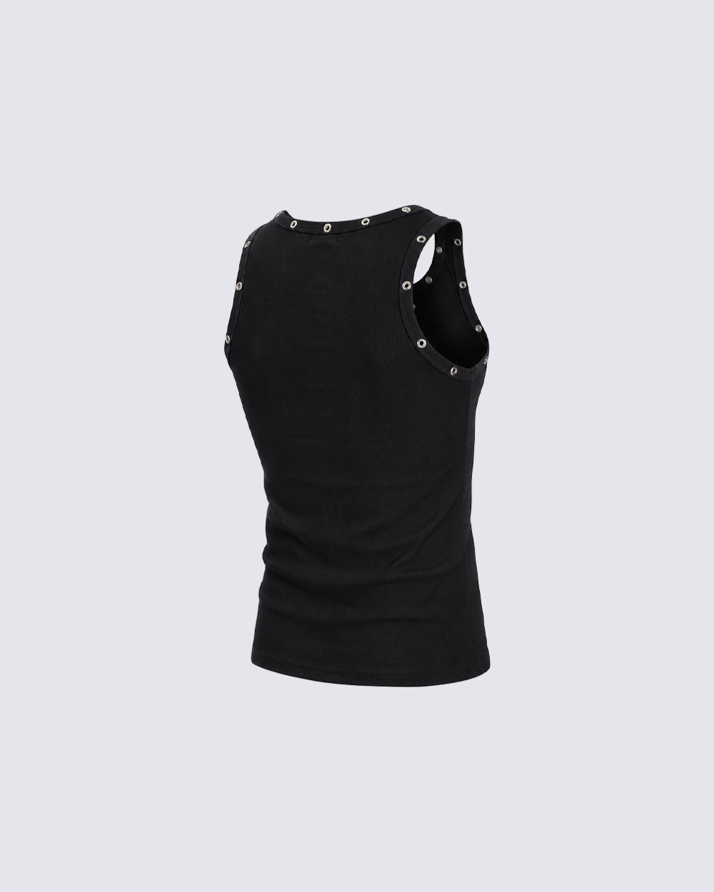 American Punk Lace-Up Rivet Tank Top New